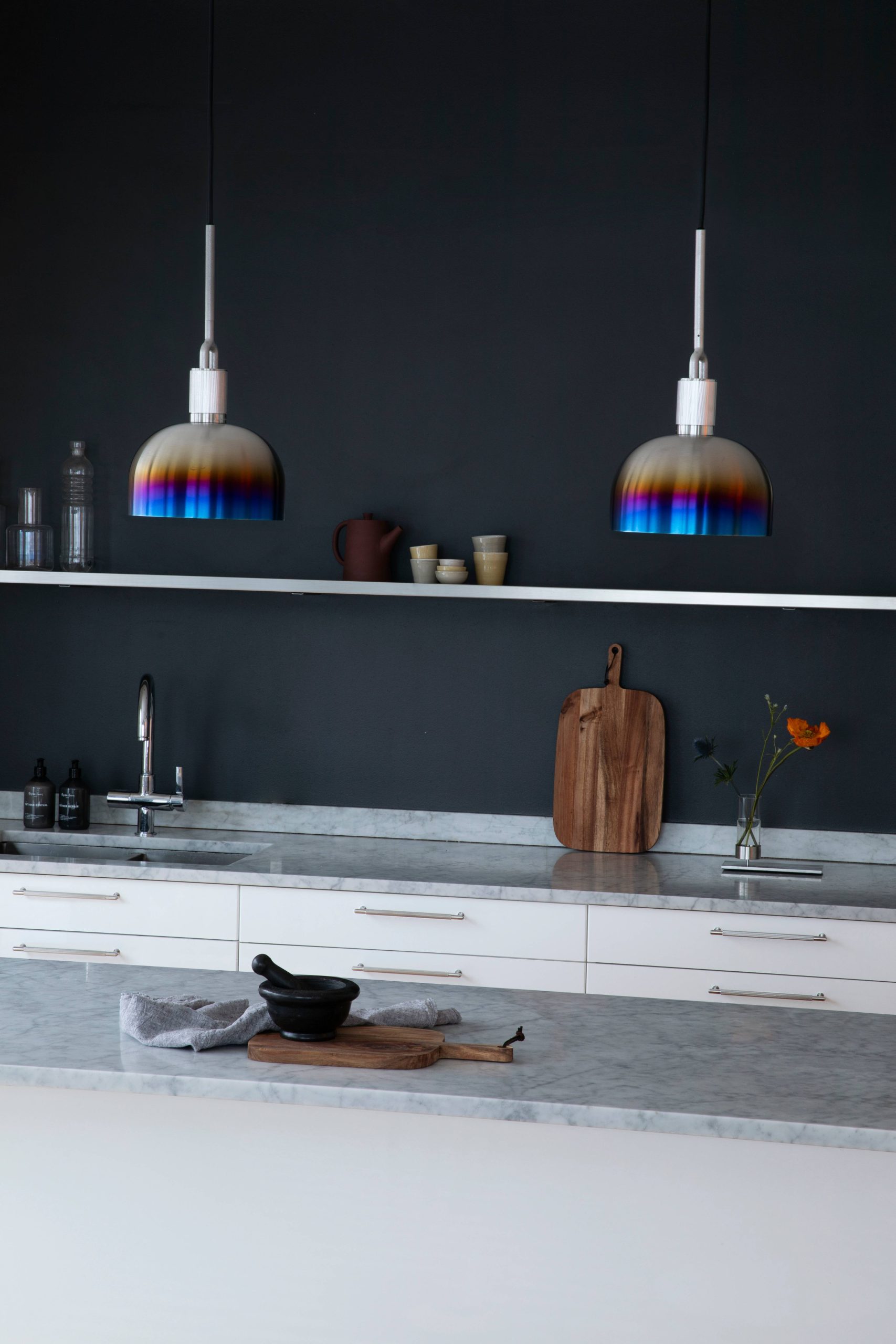 FORKED PENDANT / LINEAR / SHADE / MEDIUM / BURNT STEEL - Image 5
