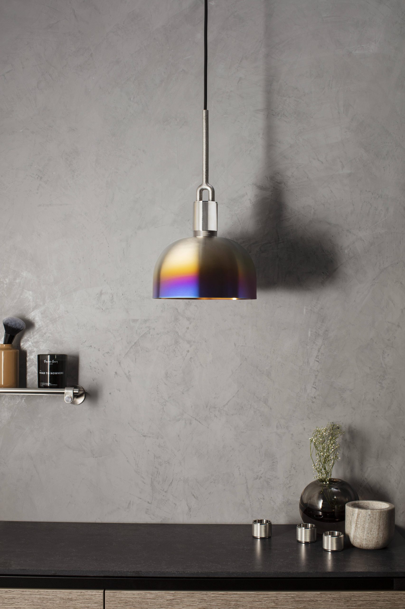 FORKED PENDANT / LINEAR / SHADE / MEDIUM / BURNT STEEL - Image 2