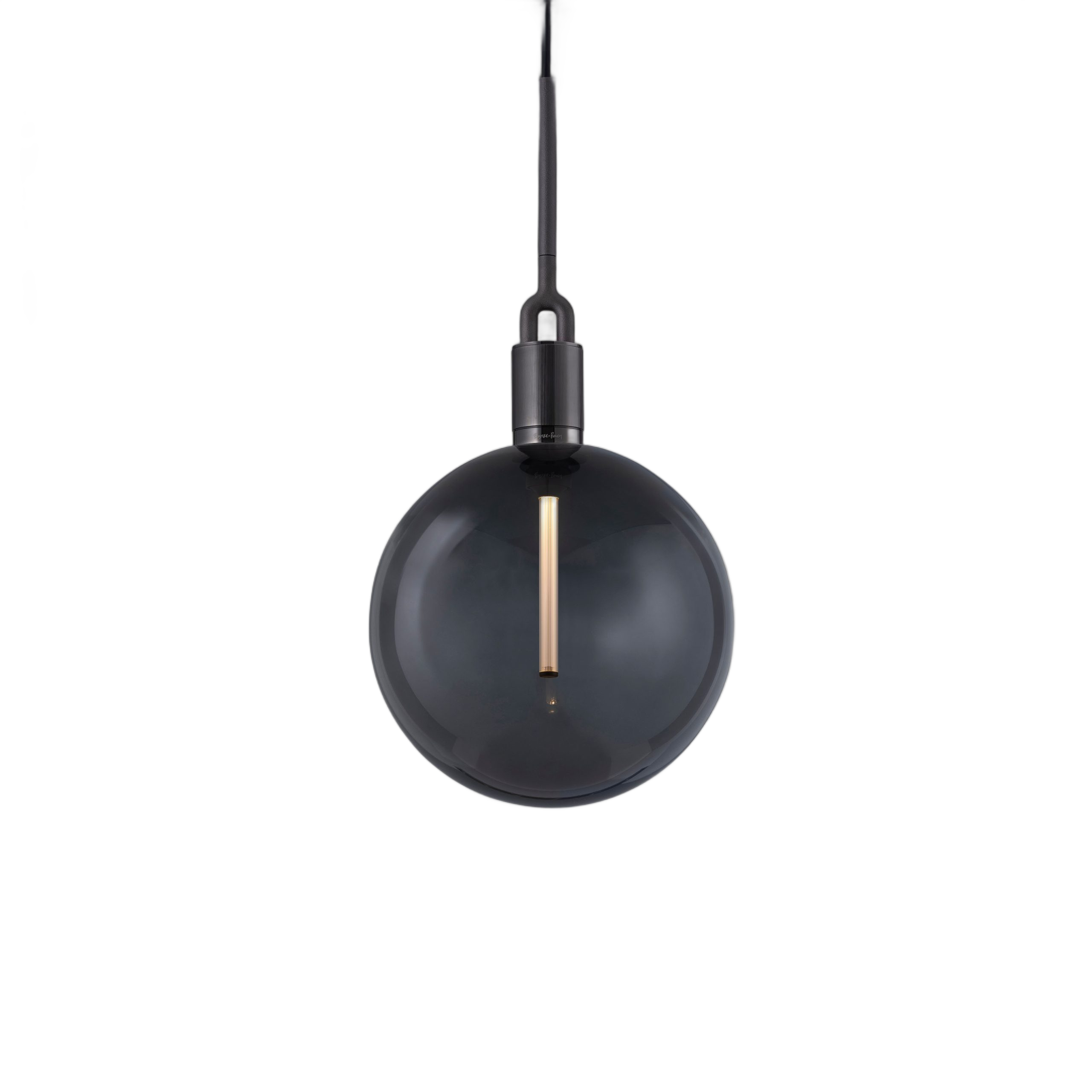 FORKED PENDANT / LINEAR / GLOBE / SMOKED / LARGE / GUN METAL - Image 4