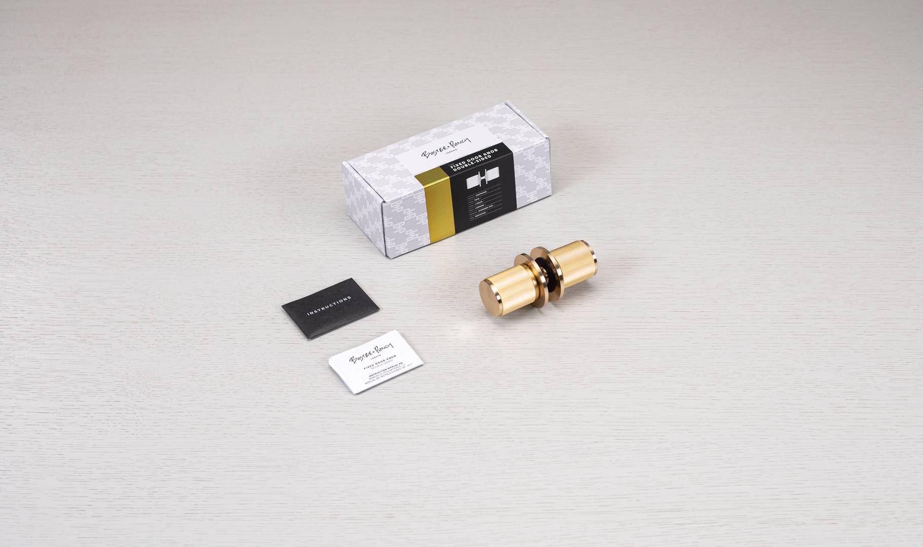 DOOR KNOB / FIXED / DOUBLE-SIDED / LINEAR / BRASS - Image 2