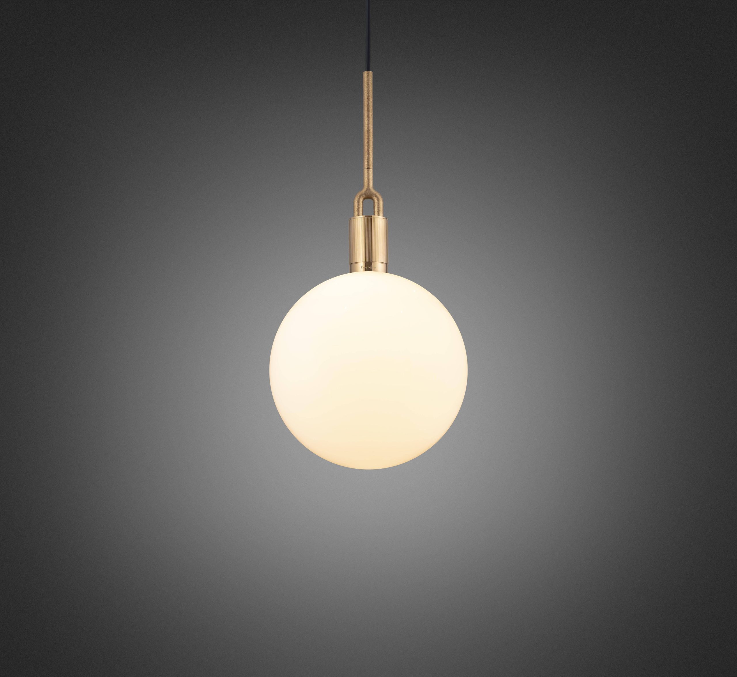 FORKED PENDANT / LINEAR / GLOBE / OPAL / LARGE / BRASS