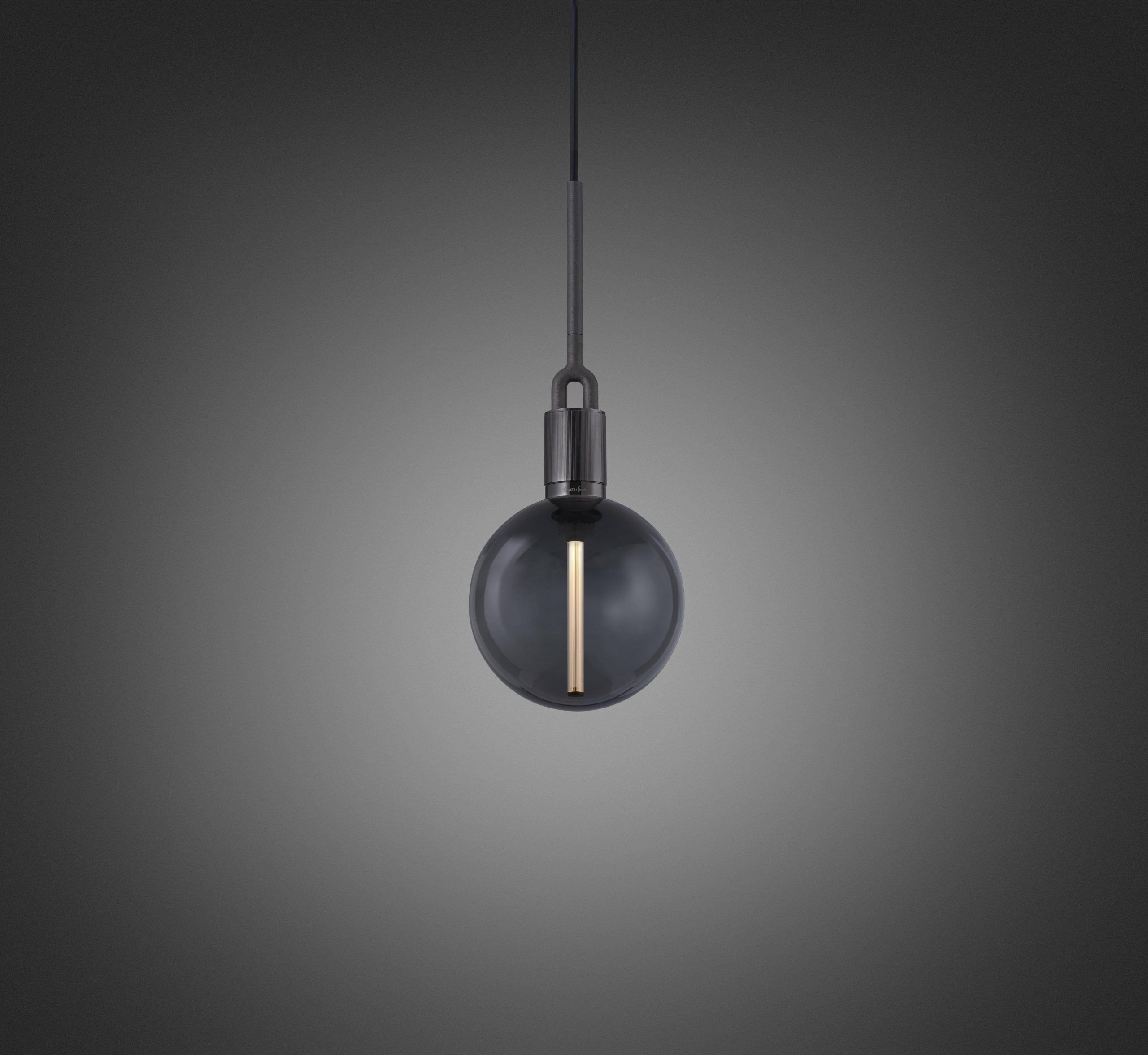 FORKED PENDANT / LINEAR / GLOBE / SMOKED / MEDIUM / GUN METAL