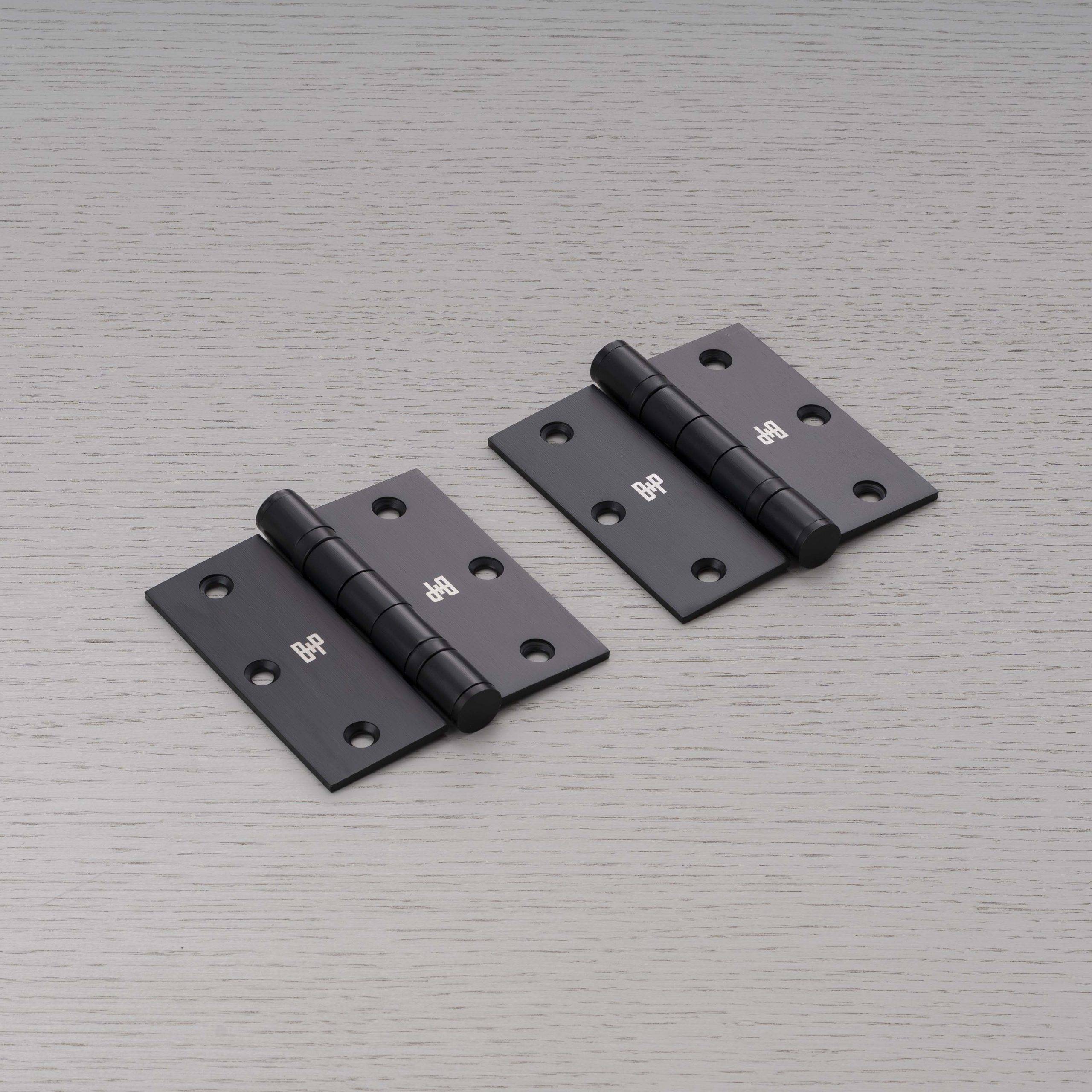 DOOR HINGE / SET OF 2 / 3.5 X 3.5 INCH / WELDERS BLACK