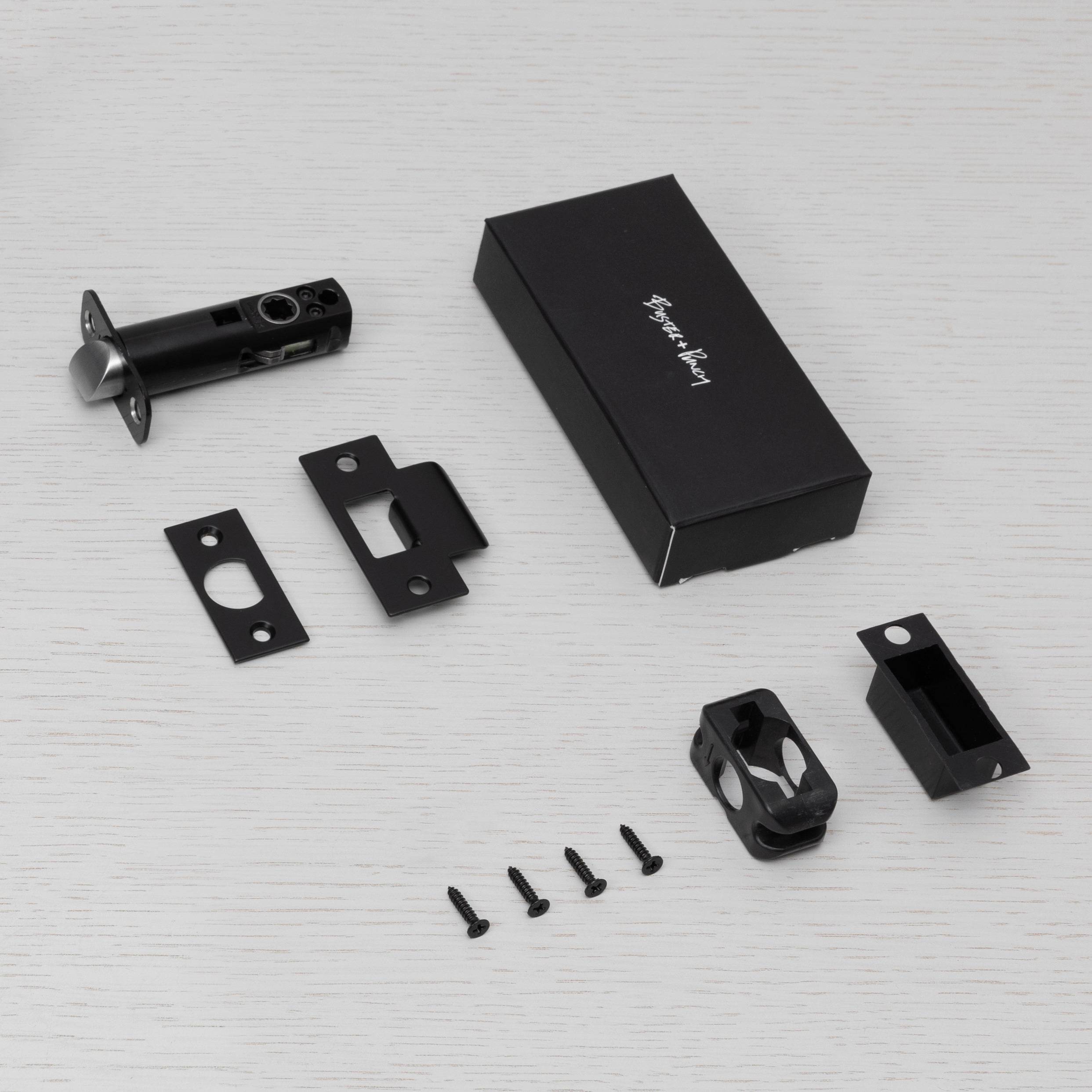 TUBULAR LATCH / DOOR HANDLE / PRIVACY / BLACK - 2-3/4" - Image 2