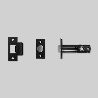 TUBULAR LATCH / DOOR KNOB / PASSAGE / BLACK - 3-3/4"