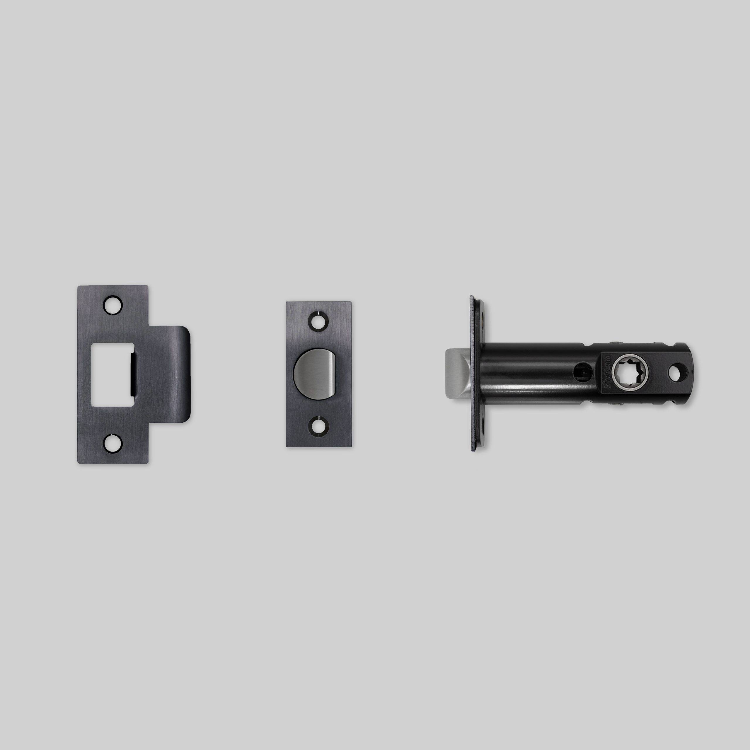 TUBULAR LATCH / DOOR HANDLE / PASSAGE / GUN METAL - 2-3/4"