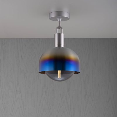 FORKED CEILING / LINEAR / SHADE / GLOBE / SMOKED / MEDIUM / BURNT STEEL
