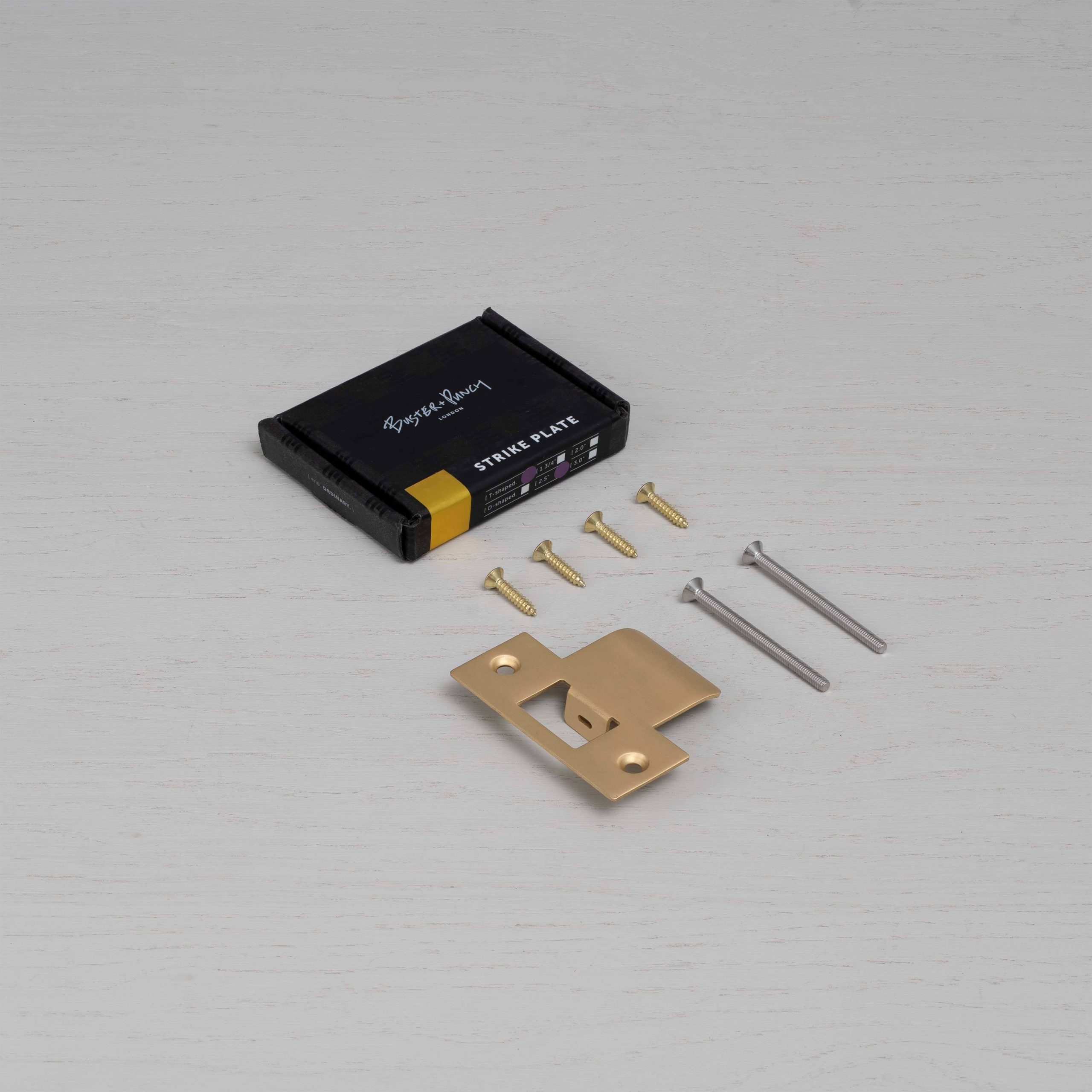 STRIKE PLATE KIT / T SHAPED / 60MM DOOR / BRASS - Image 2
