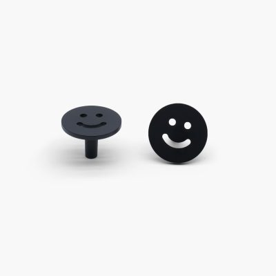 Two Satin Brass Smiley knobs
