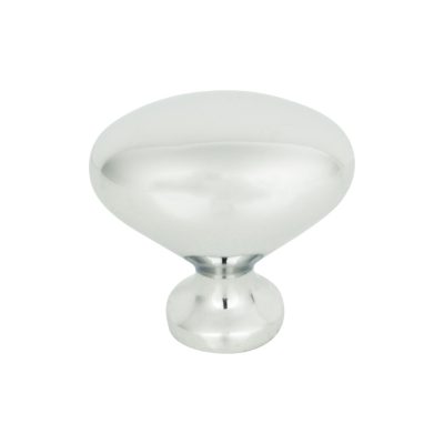 Robin Egg 1 1/4" Length Oval Knob - Polished Chrome
