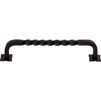 Square Twist 6" Center to Center Bar Pull - Patina Black