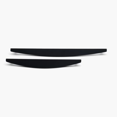 Two Matte Black Hapny Half Moon appliance pulls