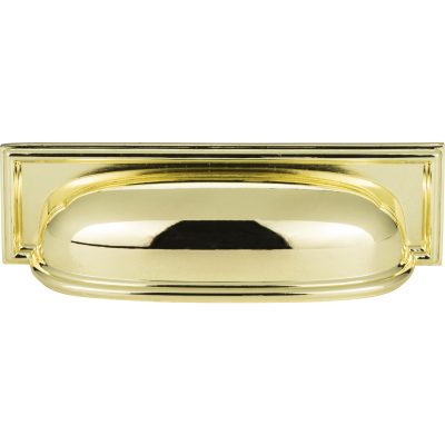 Campaign 3 3/4" Center to Center Cup/Bin Pull - Polished Brass