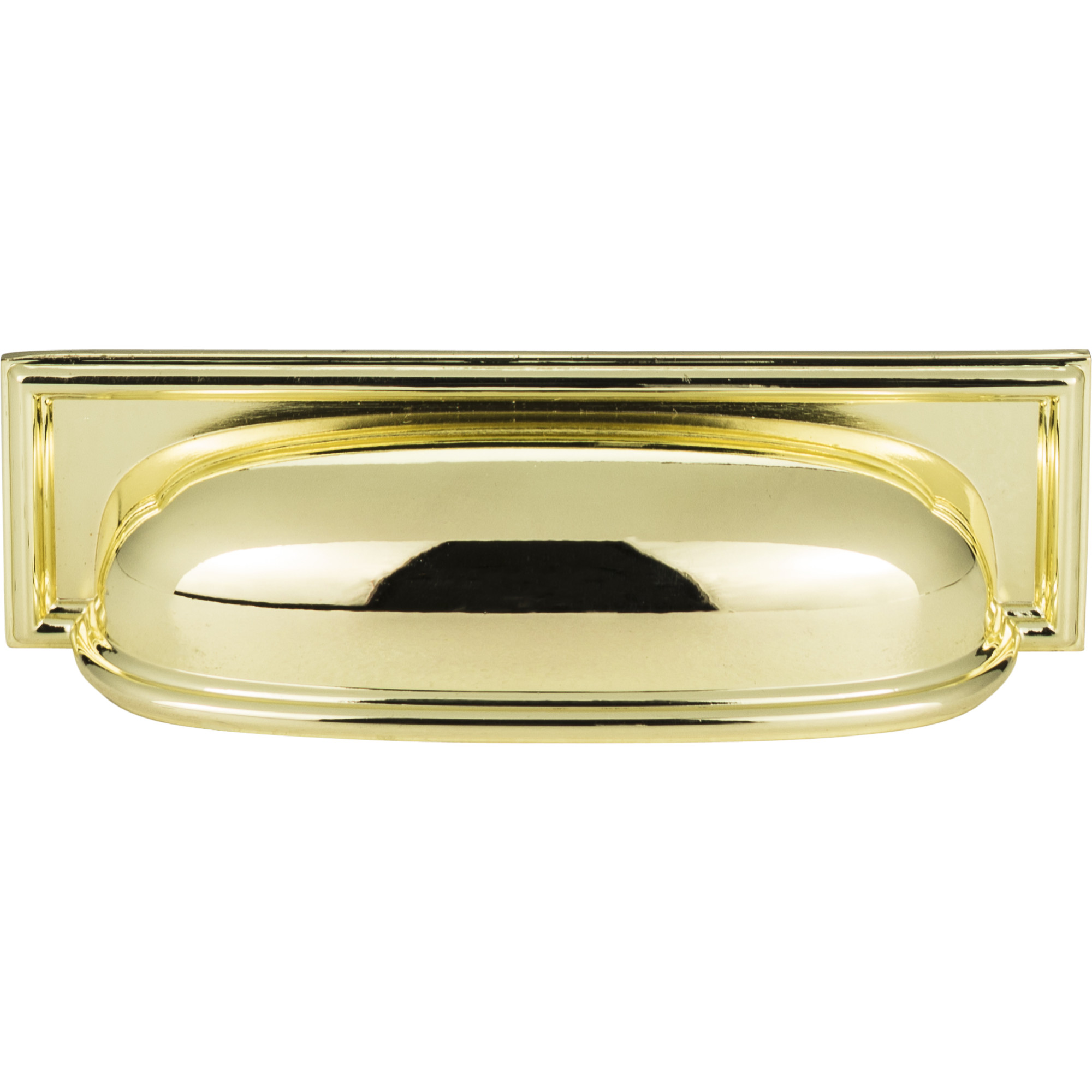 Campaign 3 3/4" Center to Center Cup/Bin Pull - Polished Brass