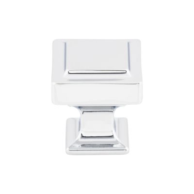 Ascendra 1 1/8" Length Square Knob - Polished Chrome