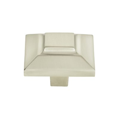 Trocadero 1 1/2" Length Square Knob - Brushed Nickel