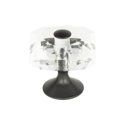 Crystal 1 1/2" Length Square Knob - Matte Black