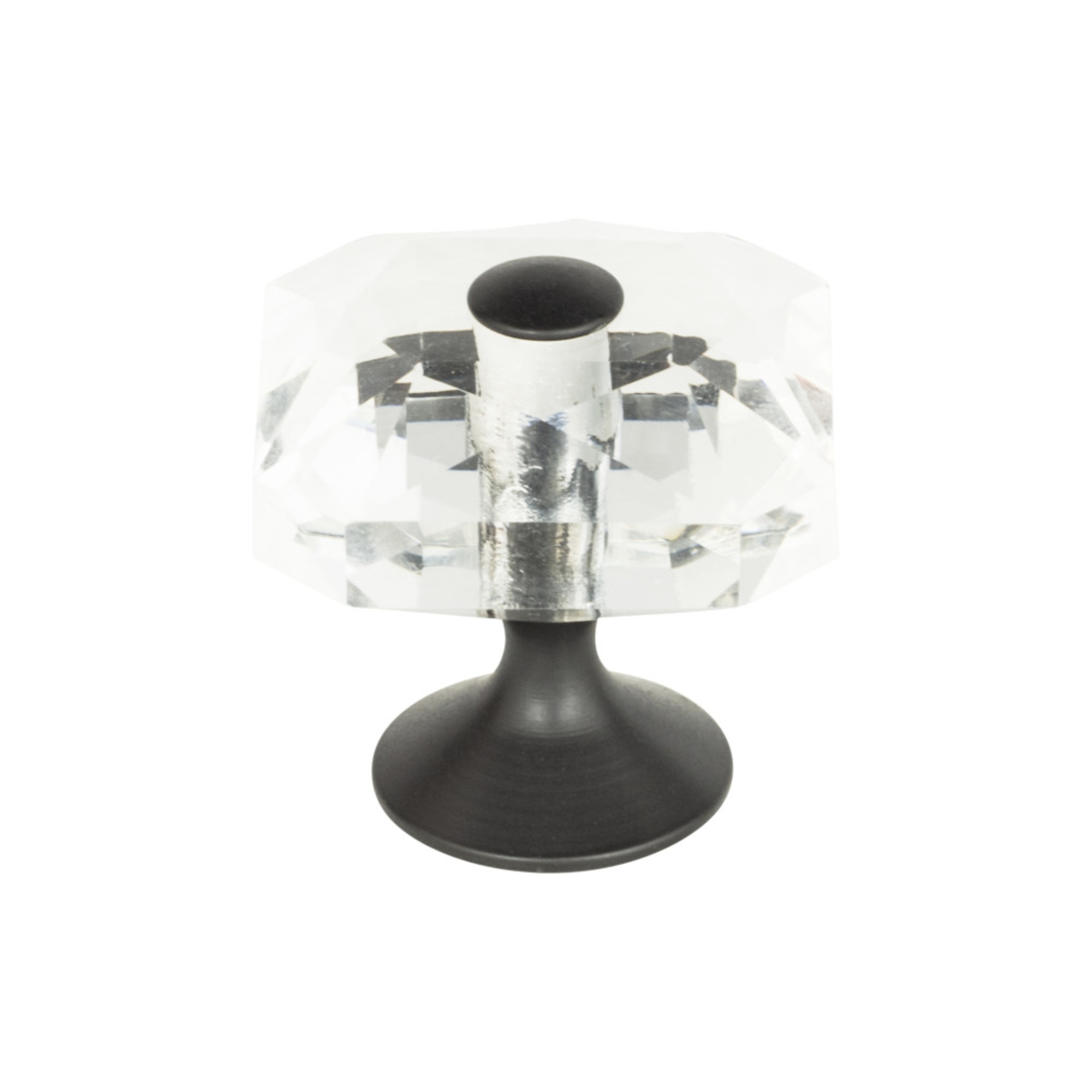 Crystal 1 1/2" Length Square Knob - Matte Black