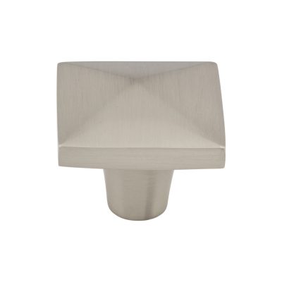 Aspen II 1 1/2" Length Square Knob - Brushed Satin Nickel