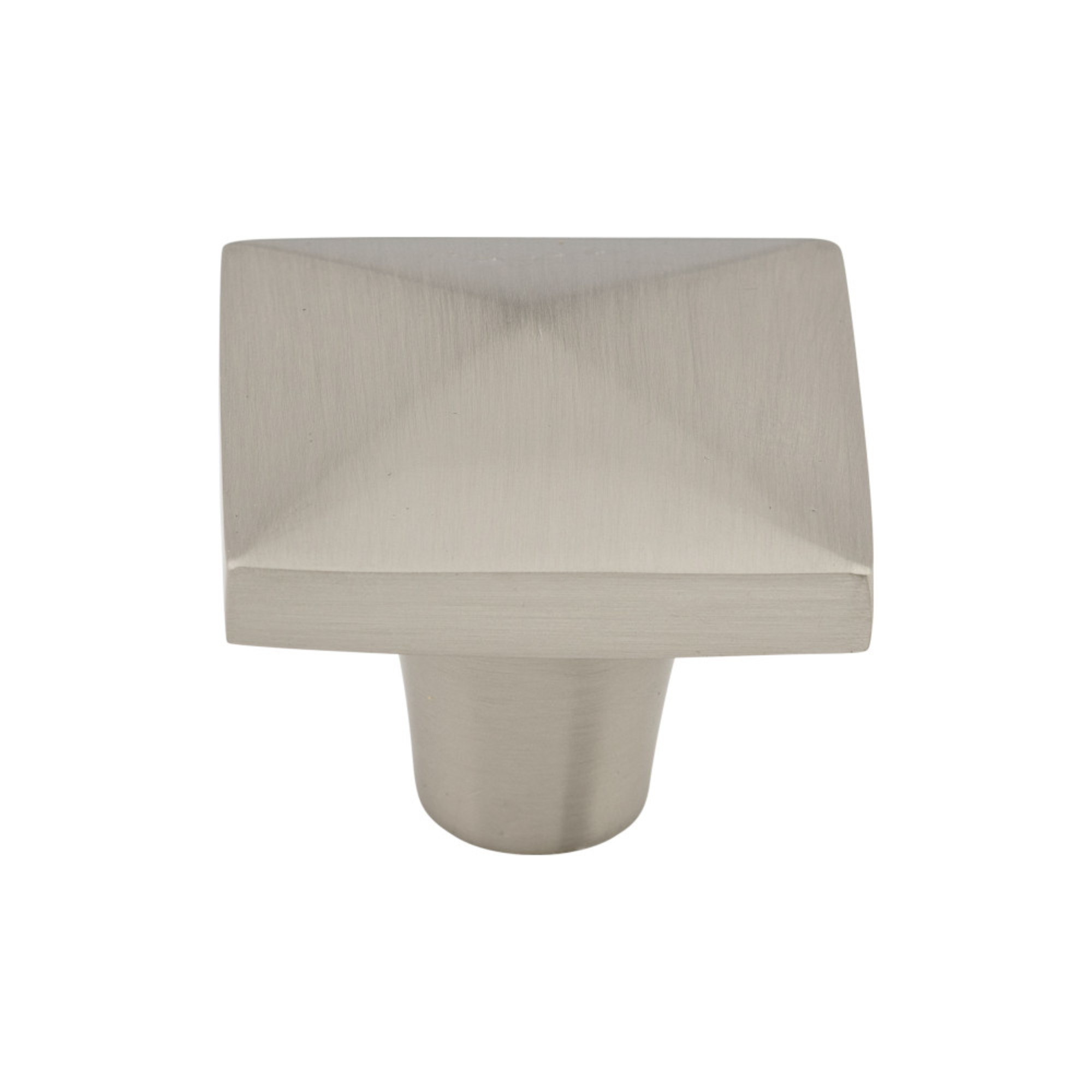 Aspen II 1 1/2" Length Square Knob - Brushed Satin Nickel