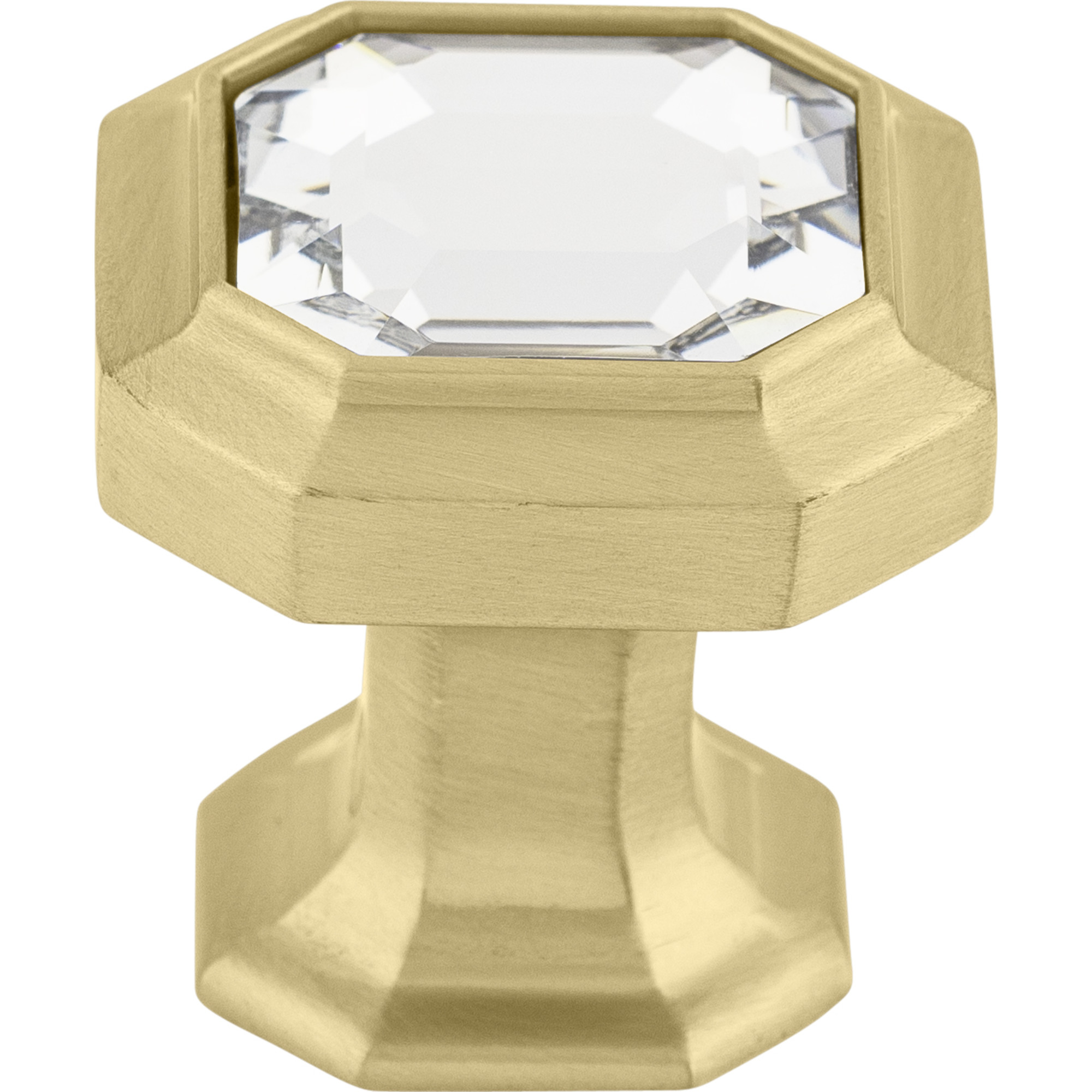Crystal Emerald 1 1/8" Length Geometric Knob - Honey Bronze