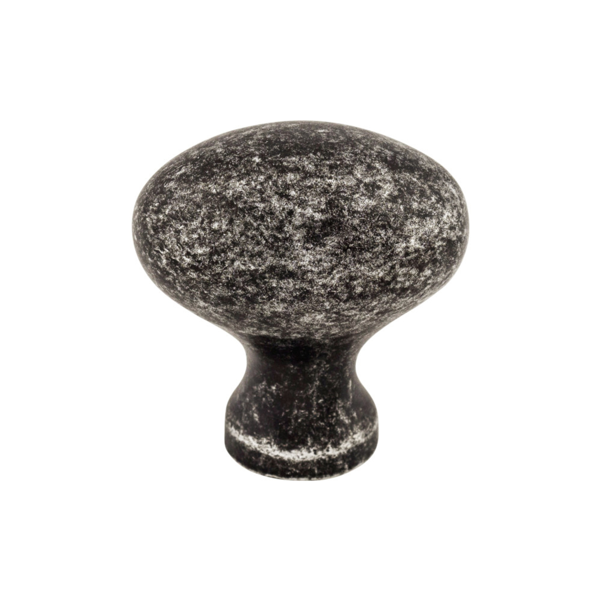 Egg 1 1/4" Length Oval Knob - Black Iron