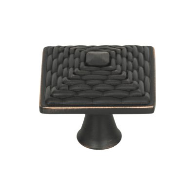 Mandalay 1 1/4" Length Square Knob - Venetian Bronze