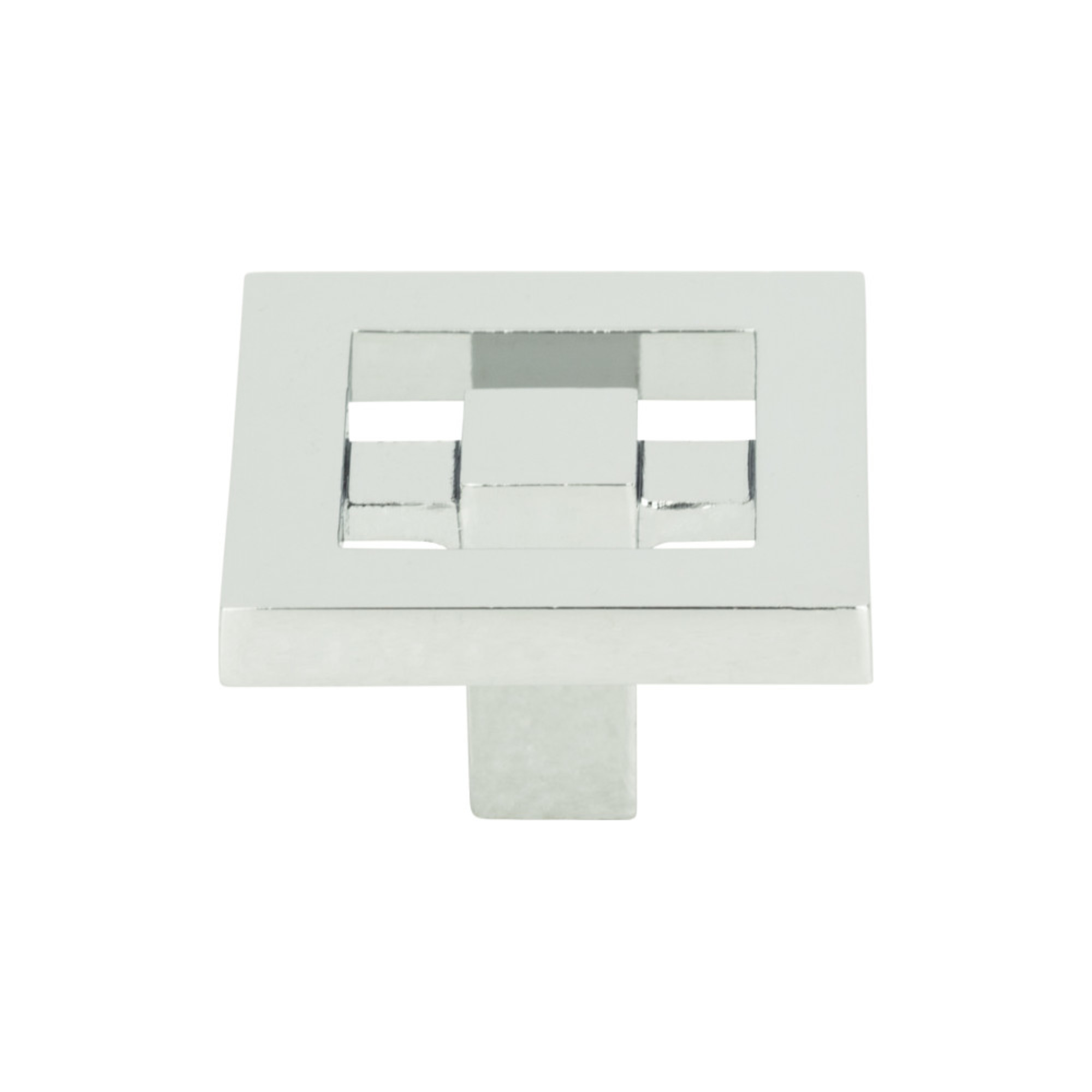 Nobu 1 3/8" Length Square Knob - Polished Chrome