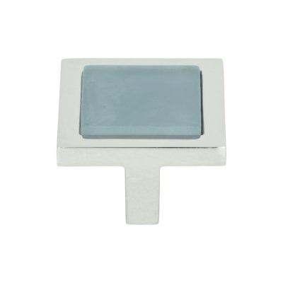 Spa 1 3/8" Length Square Knob - Polished Chrome