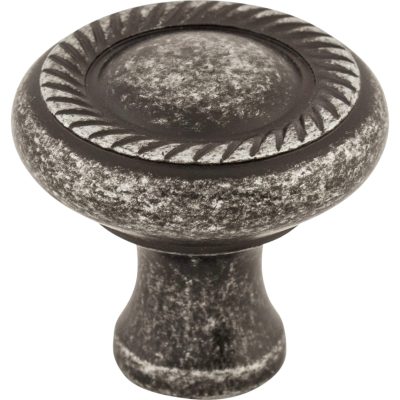 Swirl Cut 1 1/4" Diameter Round Knob - Black Iron