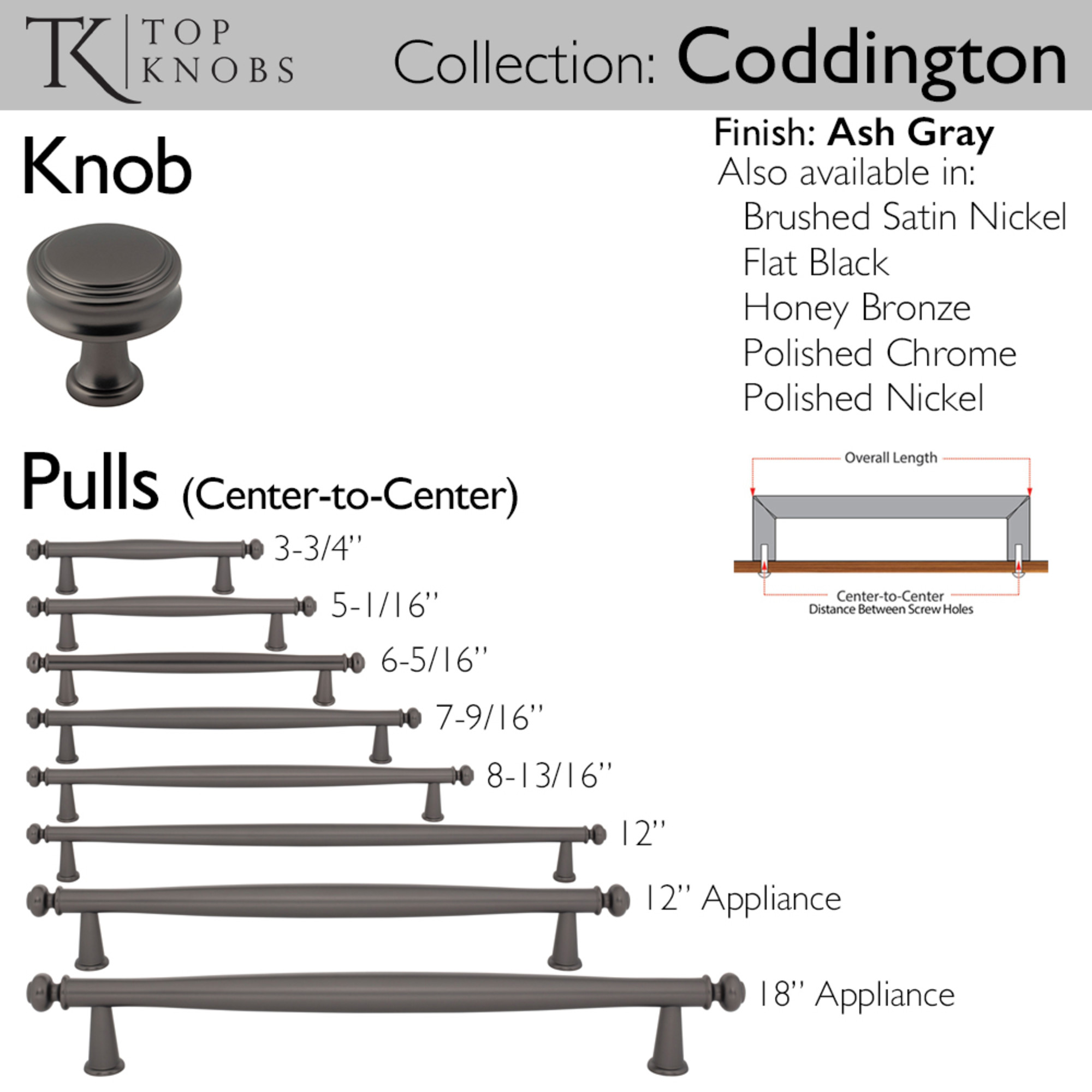 Coddington 1 1/4" Length Round Knob - Image 2