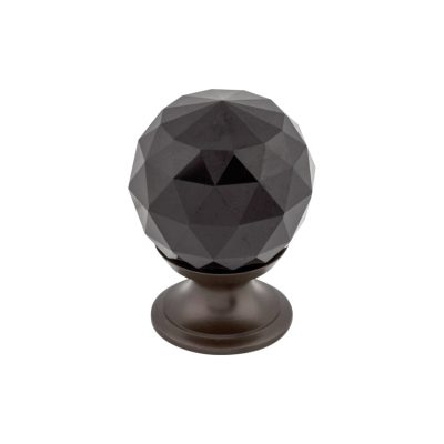 Black Crystal 1 1/8" Diameter Round Knob - Oil Rubbed Bronze