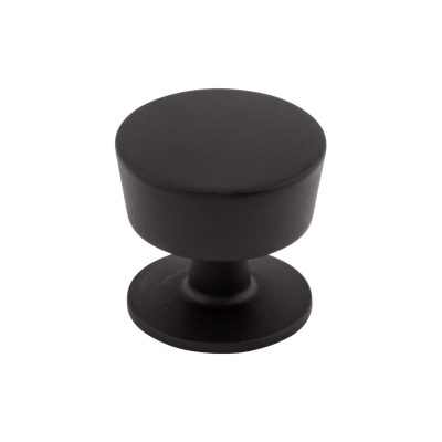 Essex 1 3/16" Diameter Round Knob - Flat Black
