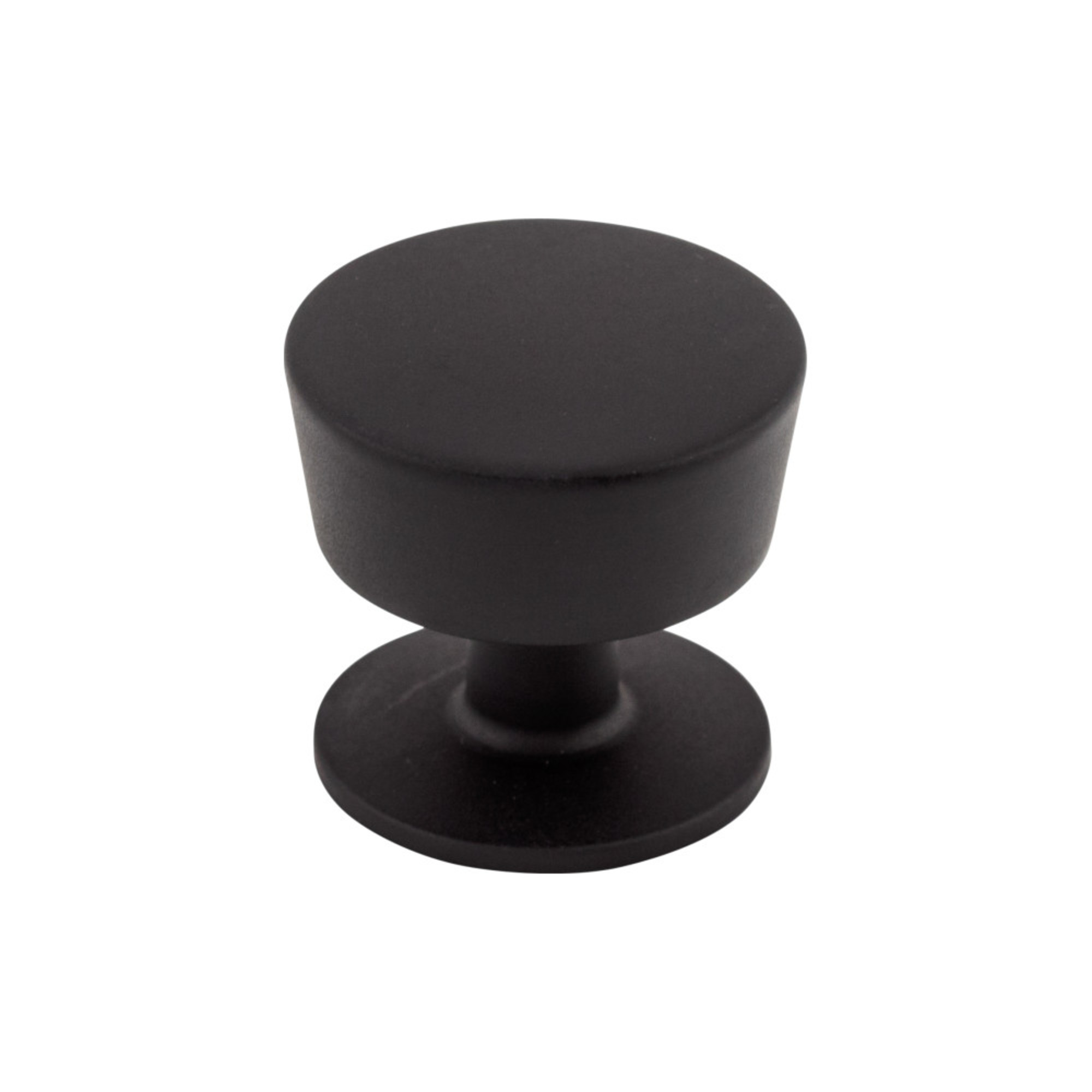 Essex 1 3/16" Diameter Round Knob - Flat Black