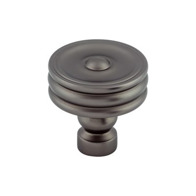 Brixton Ridged 1 1/4" Diameter Round Knob - Ash Gray