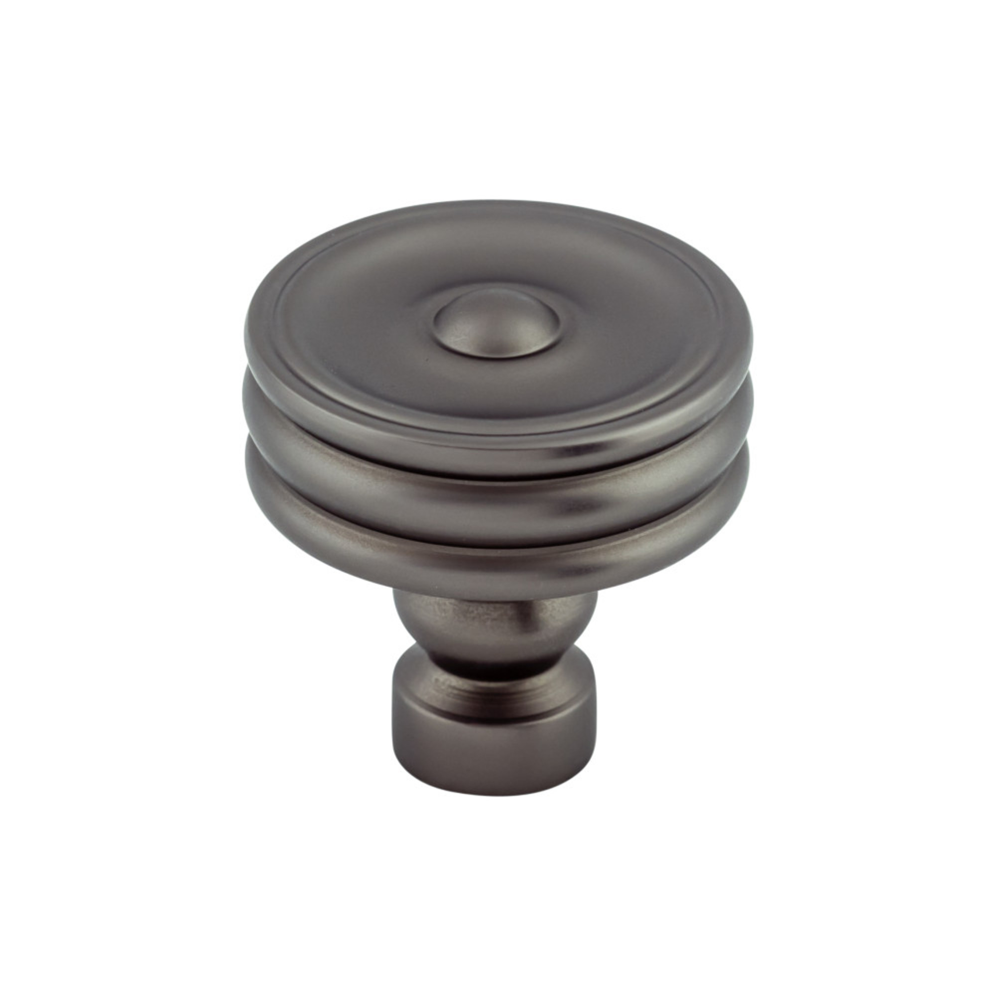 Brixton Ridged 1 1/4" Diameter Round Knob - Ash Gray