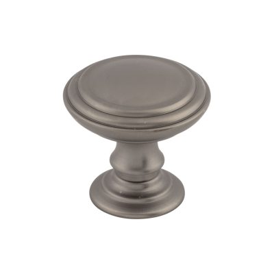 Reeded 1 1/2" Diameter Round Knob - Ash Gray
