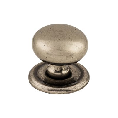 Victoria 1 1/4" Diameter Round Knob - Pewter Antique