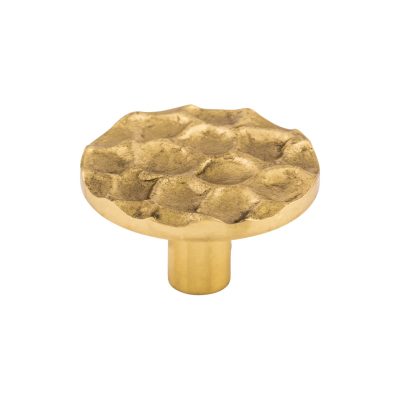 Cobblestone 1 15/16" Diameter Round Knob - Polished Brass