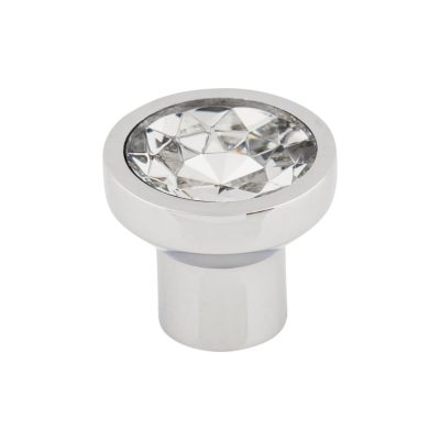 Wentworth Crystal 13/16" Diameter Round Knob - Polished Chrome