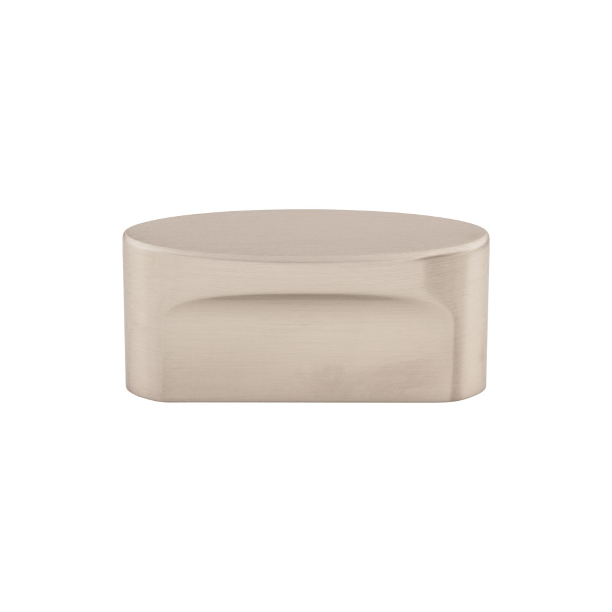 Oval Slot 1 1/2" Center to Center Oval Knob - Brushed Satin Nickel