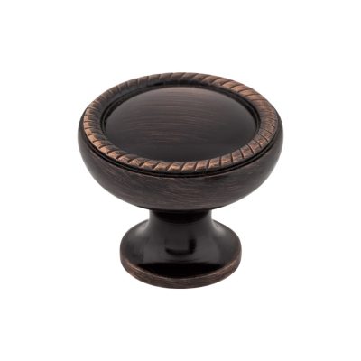Emboss 1 1/4" Diameter Round Knob - Tuscan Bronze