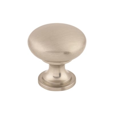 Hollow Round 1 3/16" Diameter Round Knob - Brushed Satin Nickel