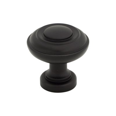 Ulster 1 1/4" Diameter Mushroom Knob - Flat Black
