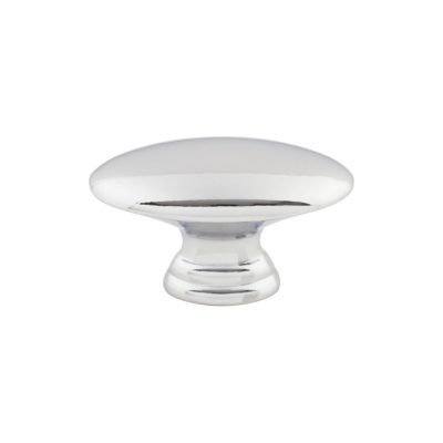 Flat Oval 3/4" Length Oval Knob - Polished Chrome