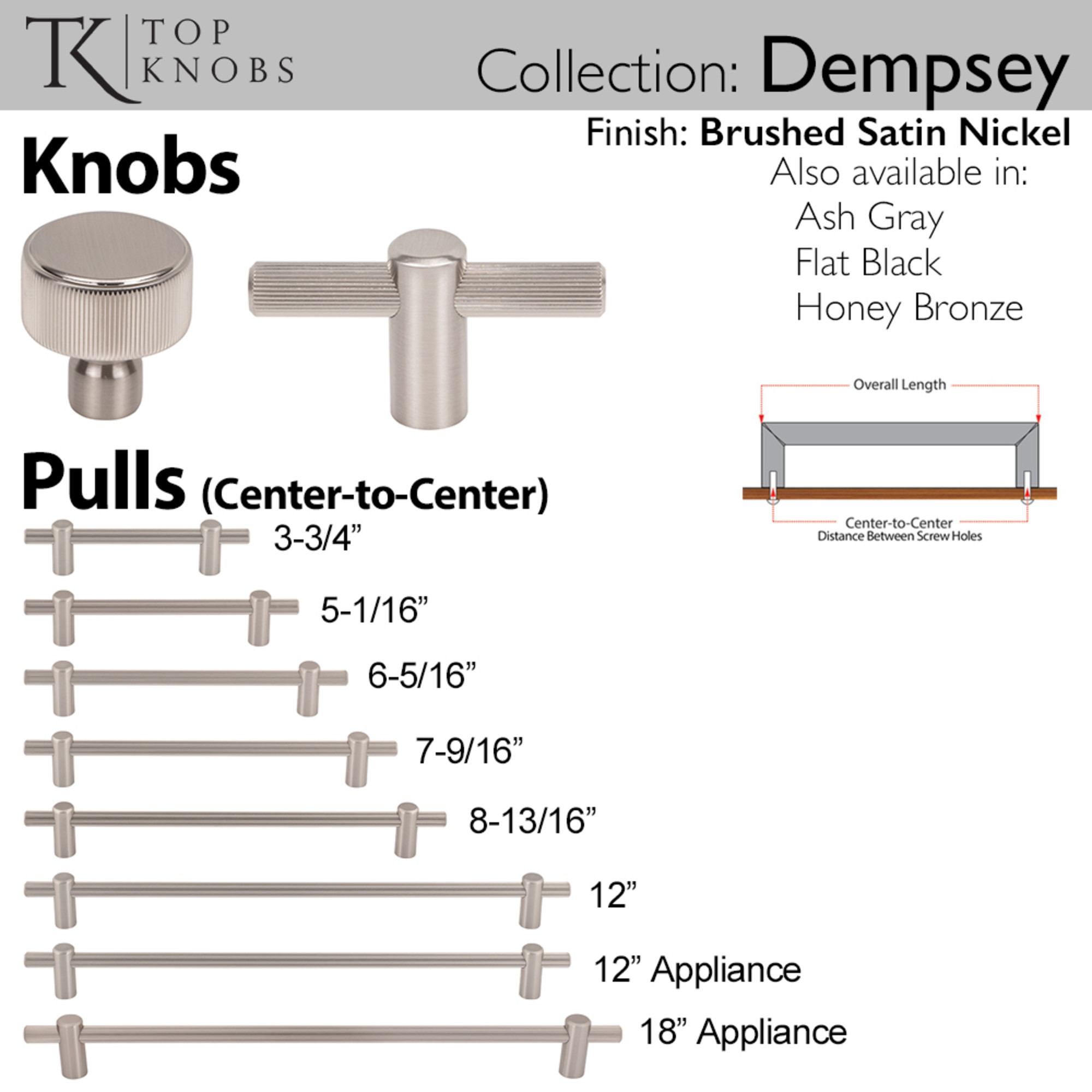 Dempsey 7 9/16" Center to Center Bar Pull - Image 3