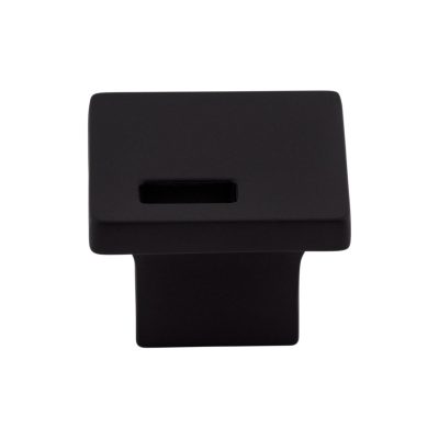 Modern Metro Slot 1 1/4" Length Square Knob - Flat Black