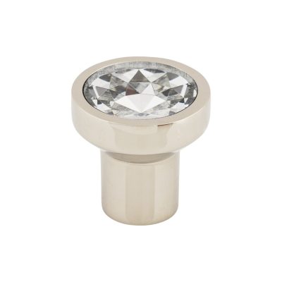 Wentworth Crystal 1 1/8" Diameter Round Knob - Polished Nickel