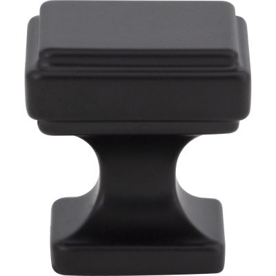 Kate 1 1/8" Length Square Knob - Matte Black