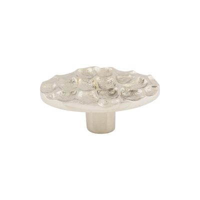 Cobblestone 2 5/8" Length Oval Knob - Polished Nickel